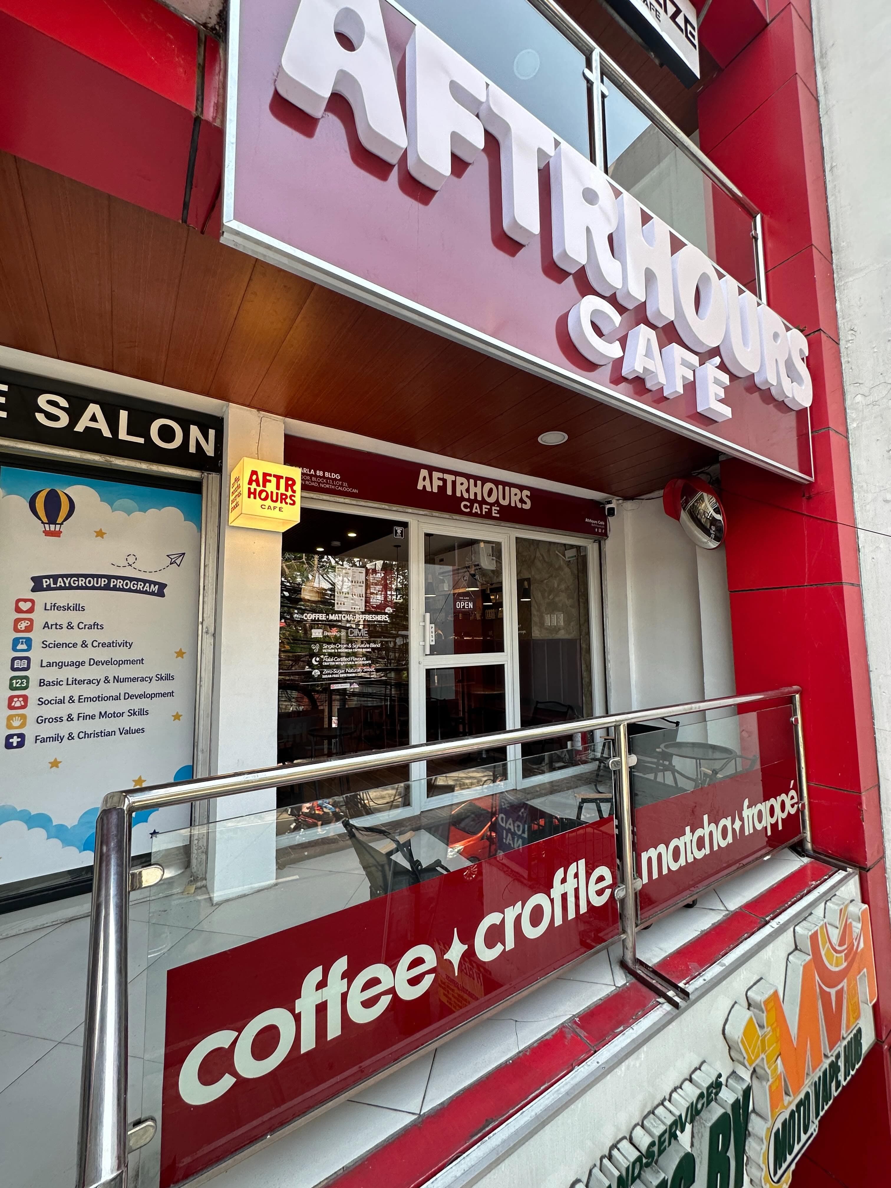 Aftrhours Cafe storefront at Starla 88 Building in North Caloocan.